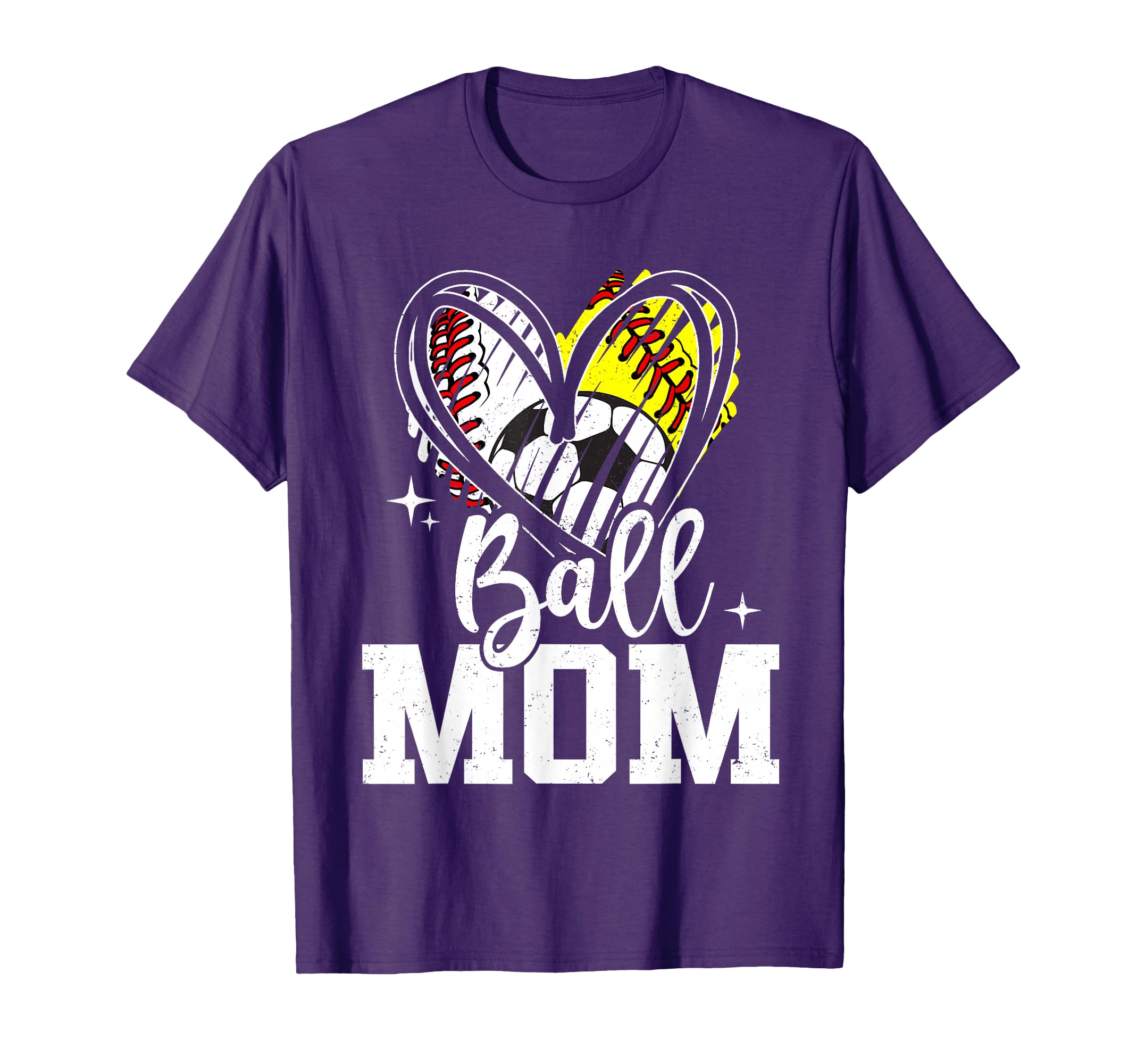 Ball Mom Baseball Softball Soccer Mom T-Shirt - Graphic Print Unisex - T-Shirt, Sweatshirt, Hoodie