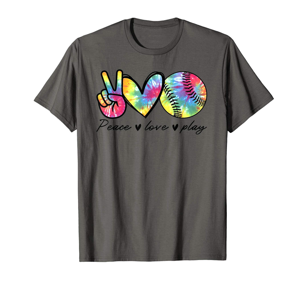Peace Love Baseball Tie Dye Baseball T-Shirt - Custom Art Print Unisex - T-Shirt, Sweatshirt, Hoodie