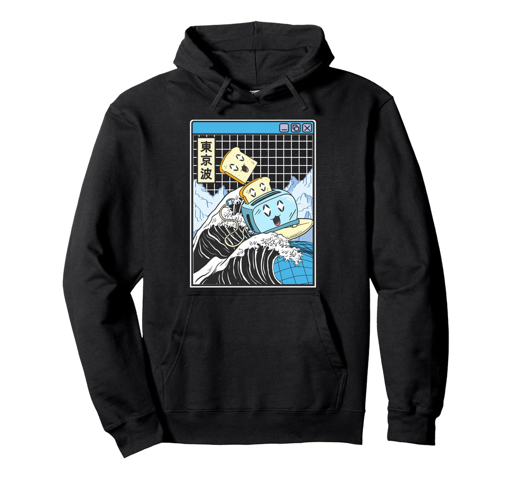 Toaster Great Wave Kawaii Vaporwave Hoodie - Aesthetic Graphic Men Women - T-Shirt, Sweatshirt, Hoodie