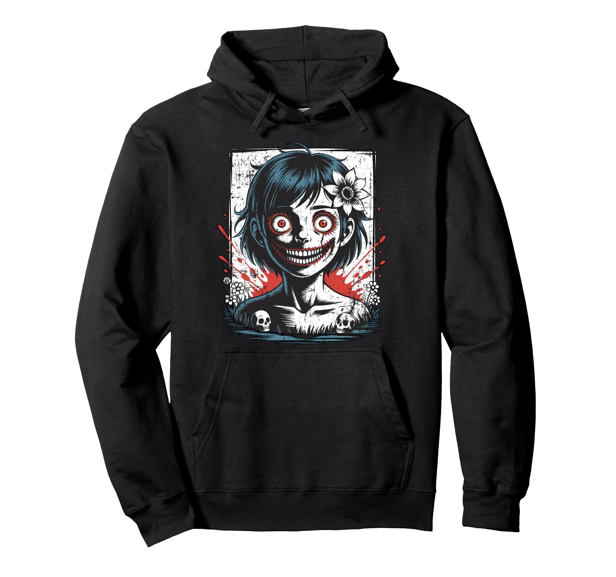 Japanese Horror Anime Manga Japan Y2K Hoodie - Graphic Print for Adults - T-Shirt, Sweatshirt, Hoodie