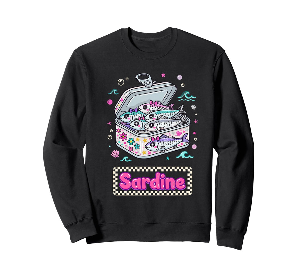 Pastel Kawaii Sardine Tin Fish Sweatshirt - Casual Everyday Wear Unisex - T-Shirt, Sweatshirt, Hoodie
