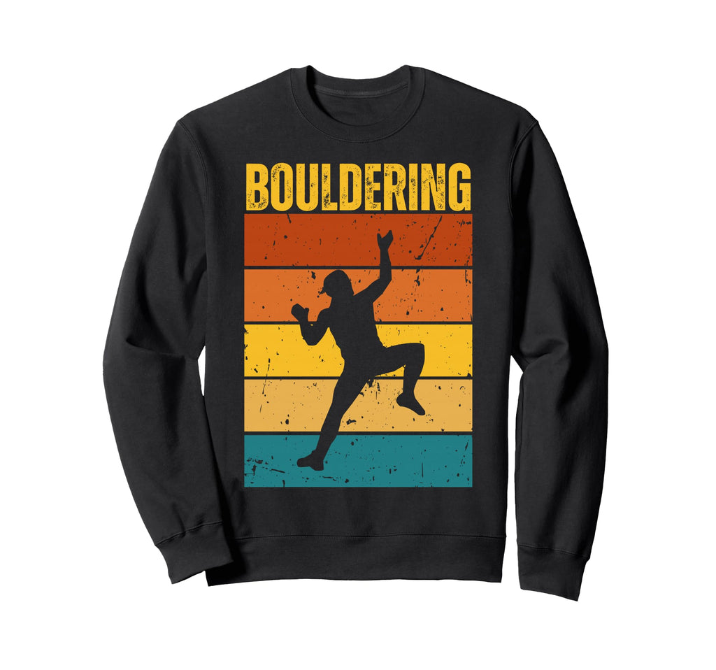 Bouldering Climber Sunset Sweatshirt - Fun Novelty Design for Adults - T-Shirt, Sweatshirt, Hoodie