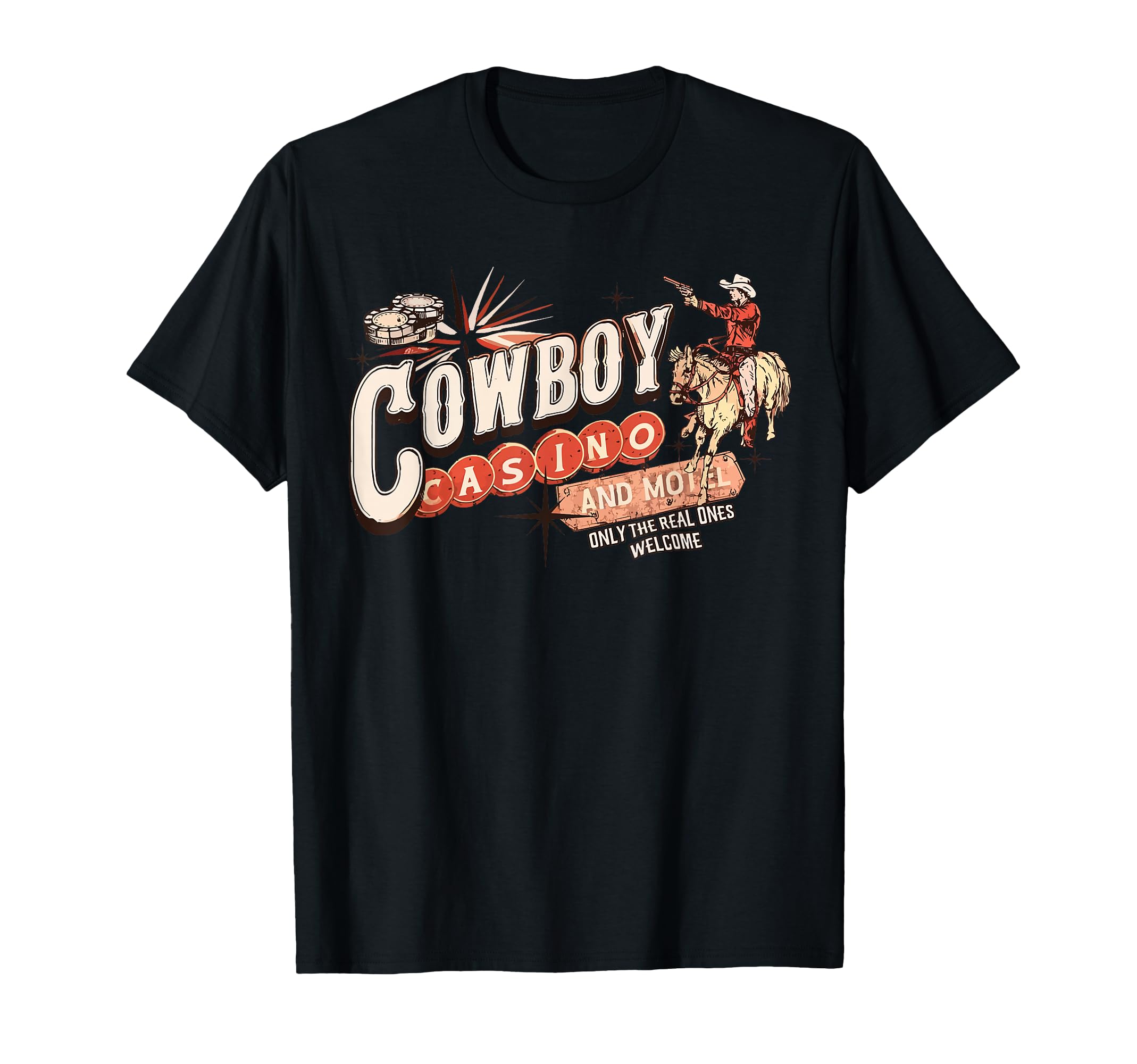 Cowboy Rodeo Horse Casino And Motel T-Shirt - Trendy Graphic for Adults - T-Shirt, Sweatshirt, Hoodie