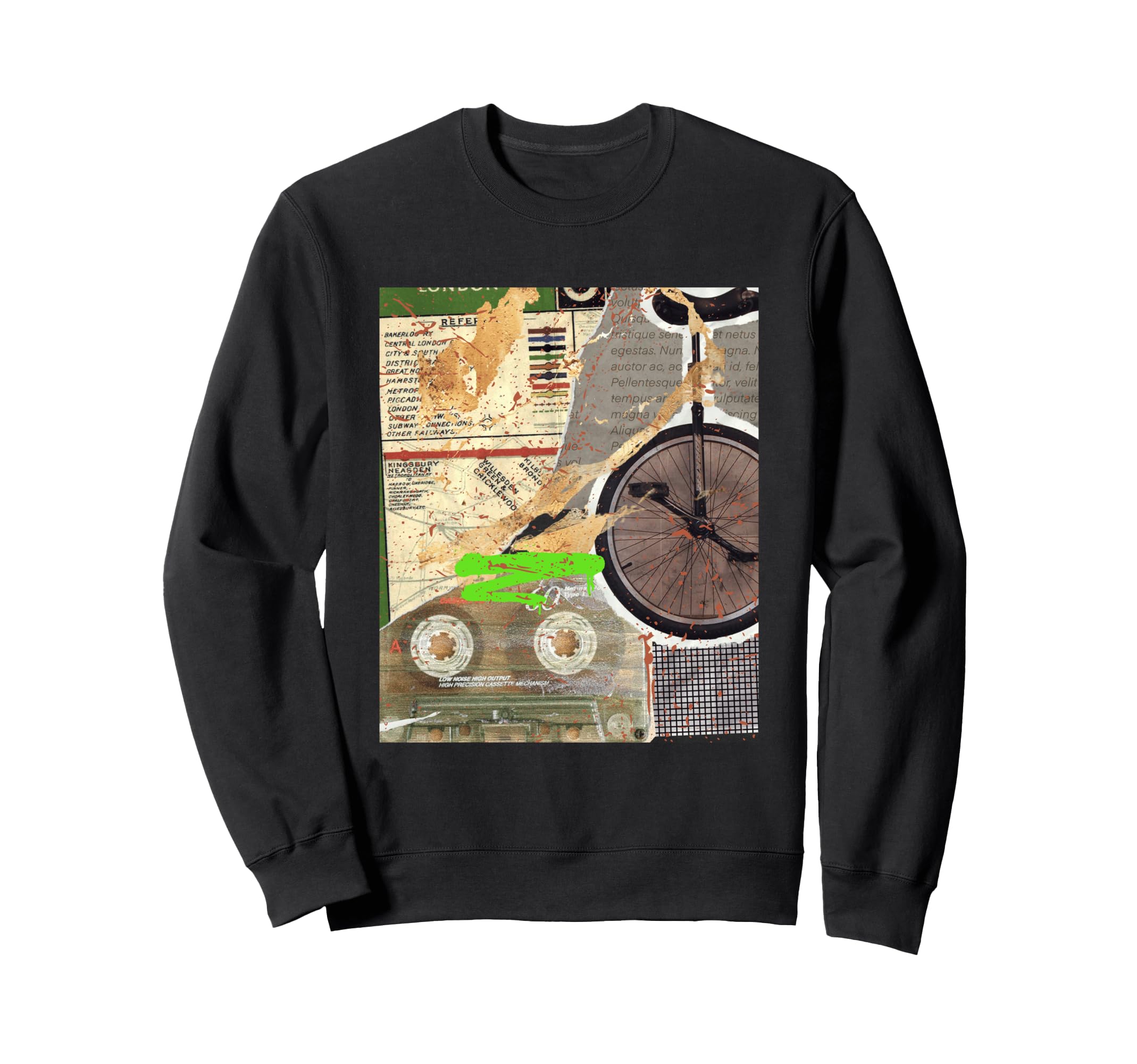 Art Rock Cassette Tape Colorful Sweatshirt - Novelty Apparel for Adults - T-Shirt, Sweatshirt, Hoodie