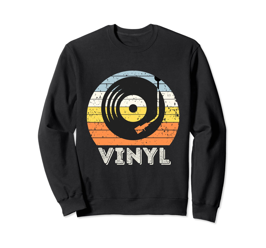 Vinyl Record Player Sweatshirt - Graphic Print Men Women - T-Shirt, Sweatshirt, Hoodie