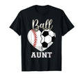 Ball Aunt Baseball Soccer Heart T-Shirt - Minimalist Print for Adults - T-Shirt, Sweatshirt, Hoodie
