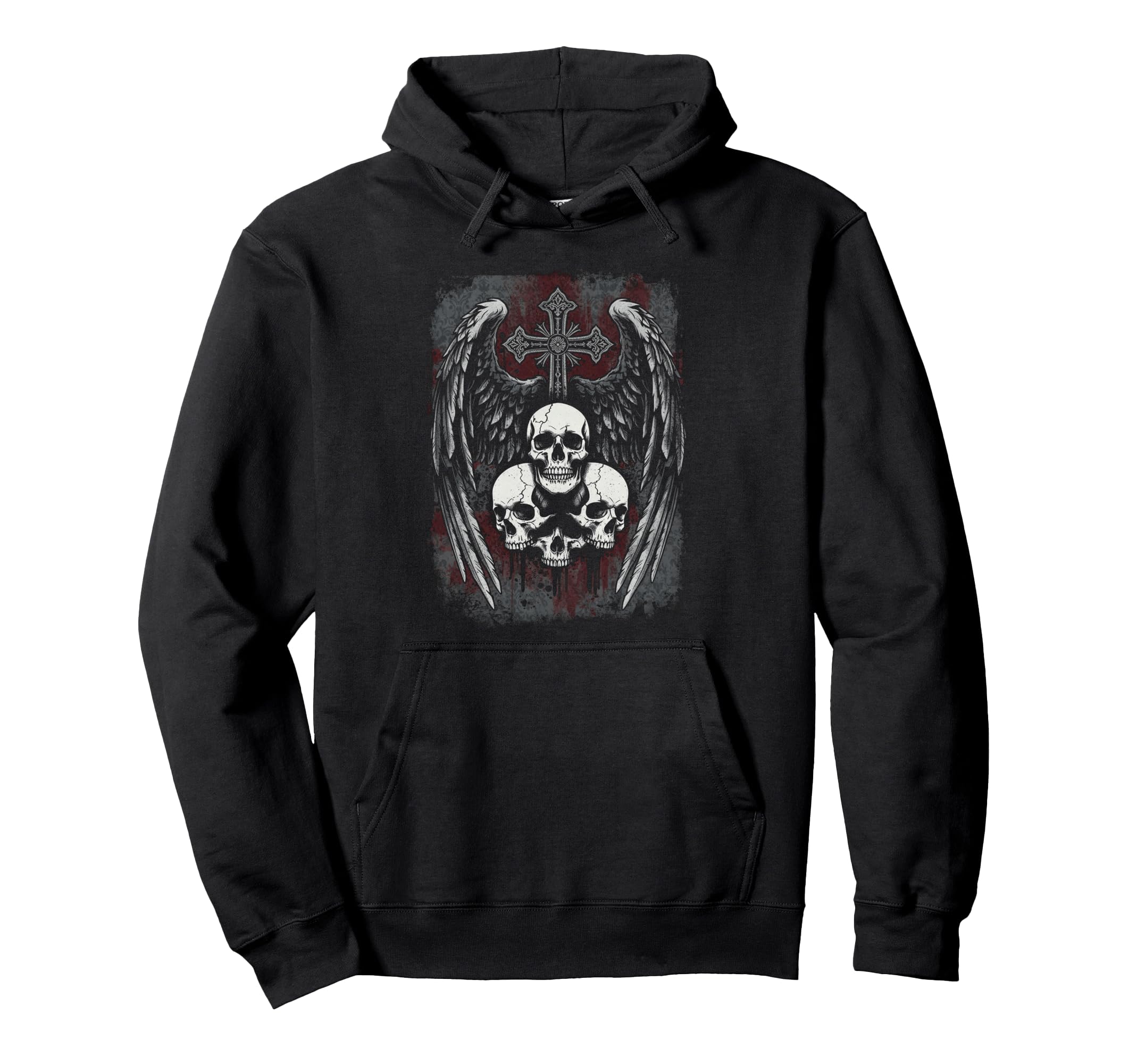 Skull Cross Y2K Goth Alt Grunge Gothic Hoodie - Custom Art Print Men Women - T-Shirt, Sweatshirt, Hoodie