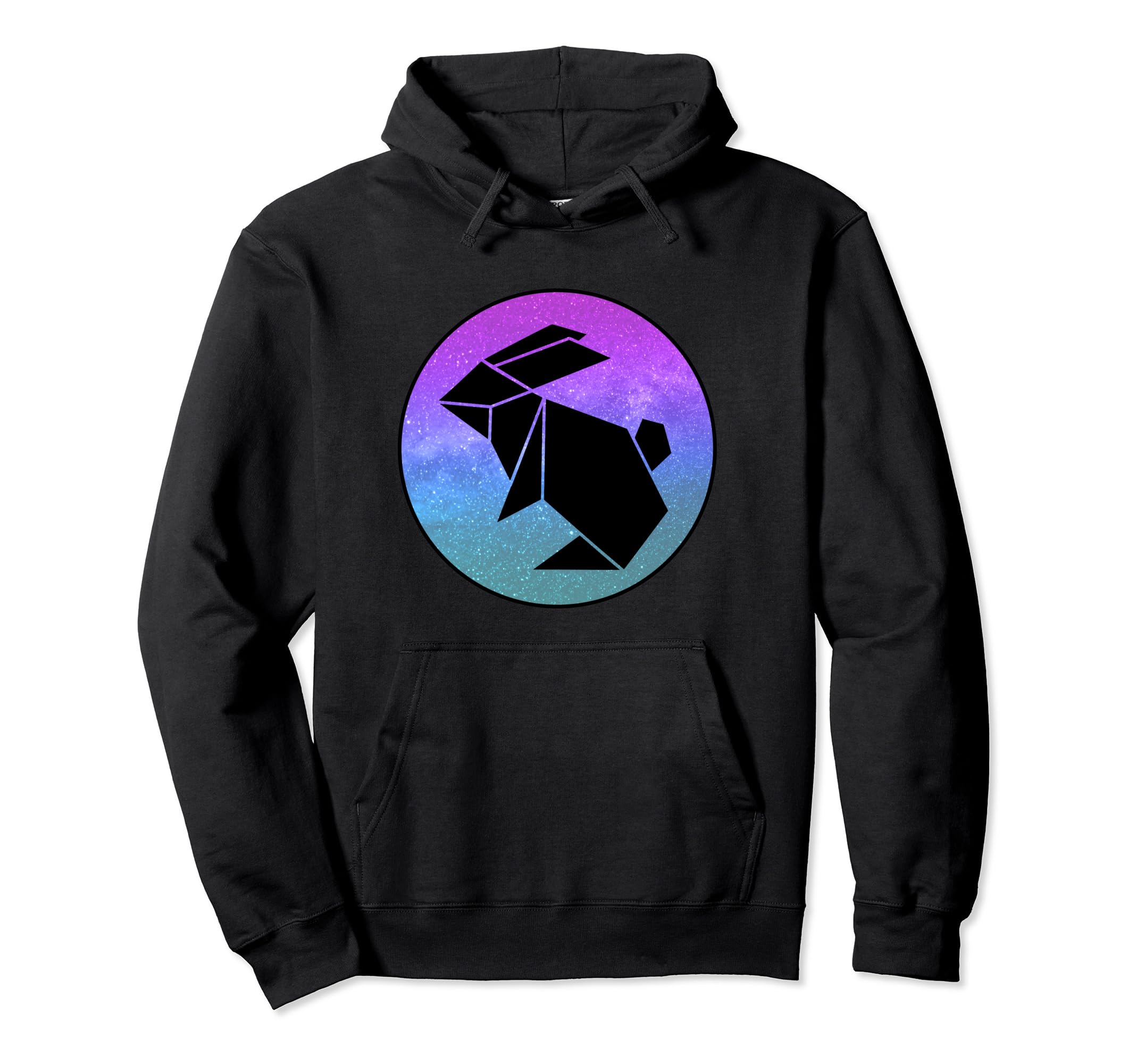 Rabbit Bunny Origami Galaxy Vaporwave Hoodie - Trendy Graphic for Adults - T-Shirt, Sweatshirt, Hoodie