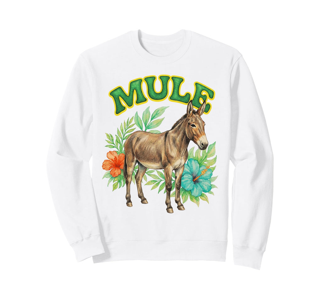 Mule Groovy Floral Mule Watercolor Boho Sweatshirt - Graphic Print Unisex - T-Shirt, Sweatshirt, Hoodie