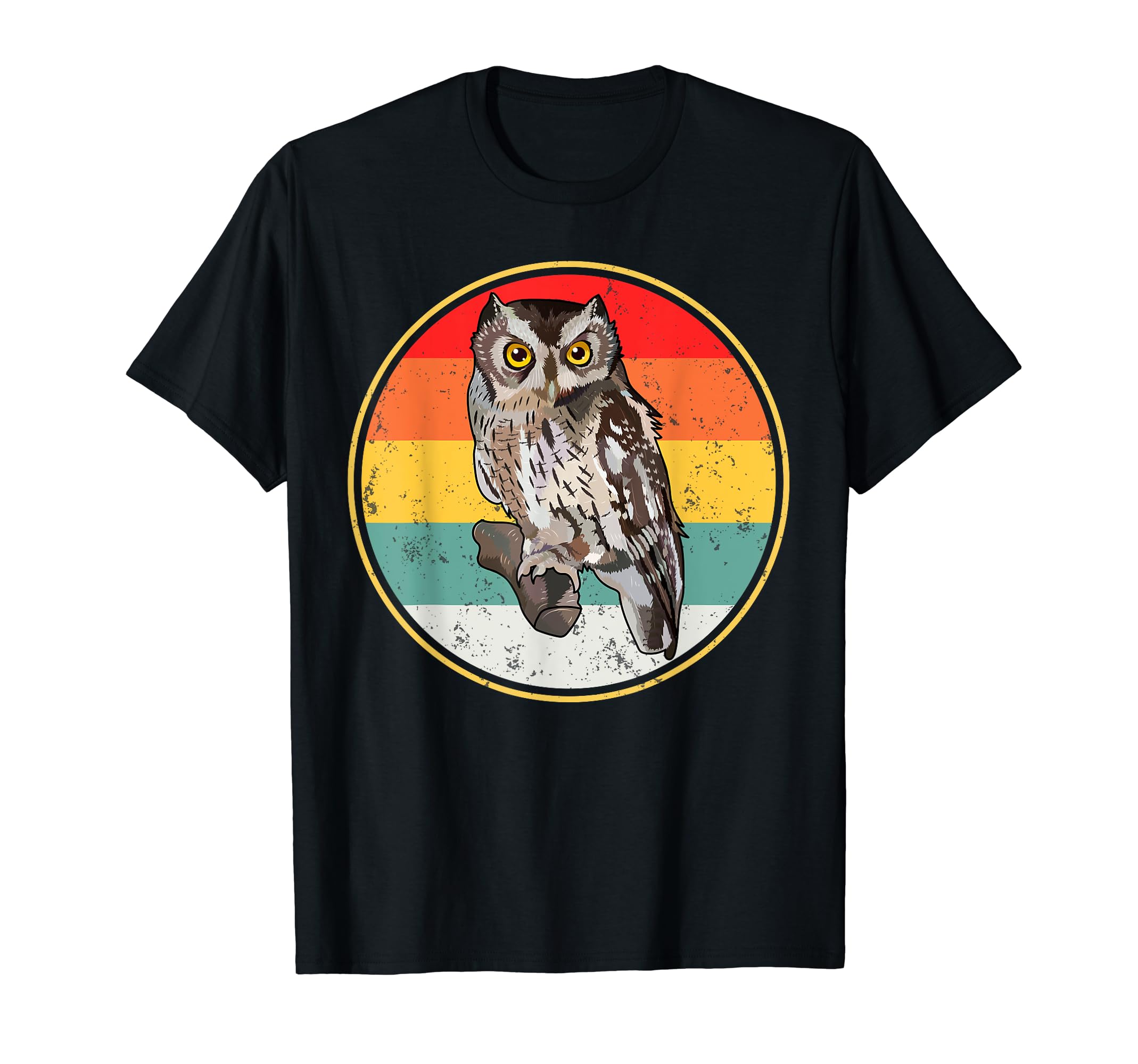 Sunset Whiskered Screech Owl Bird T-Shirt - Casual Everyday Wear Men Women - T-Shirt, Sweatshirt, Hoodie