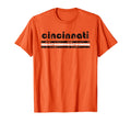 Cincinnati Ohio Three Stripe Weathered T-Shirt - Trendy Graphic for Adults - T-Shirt, Sweatshirt, Hoodie