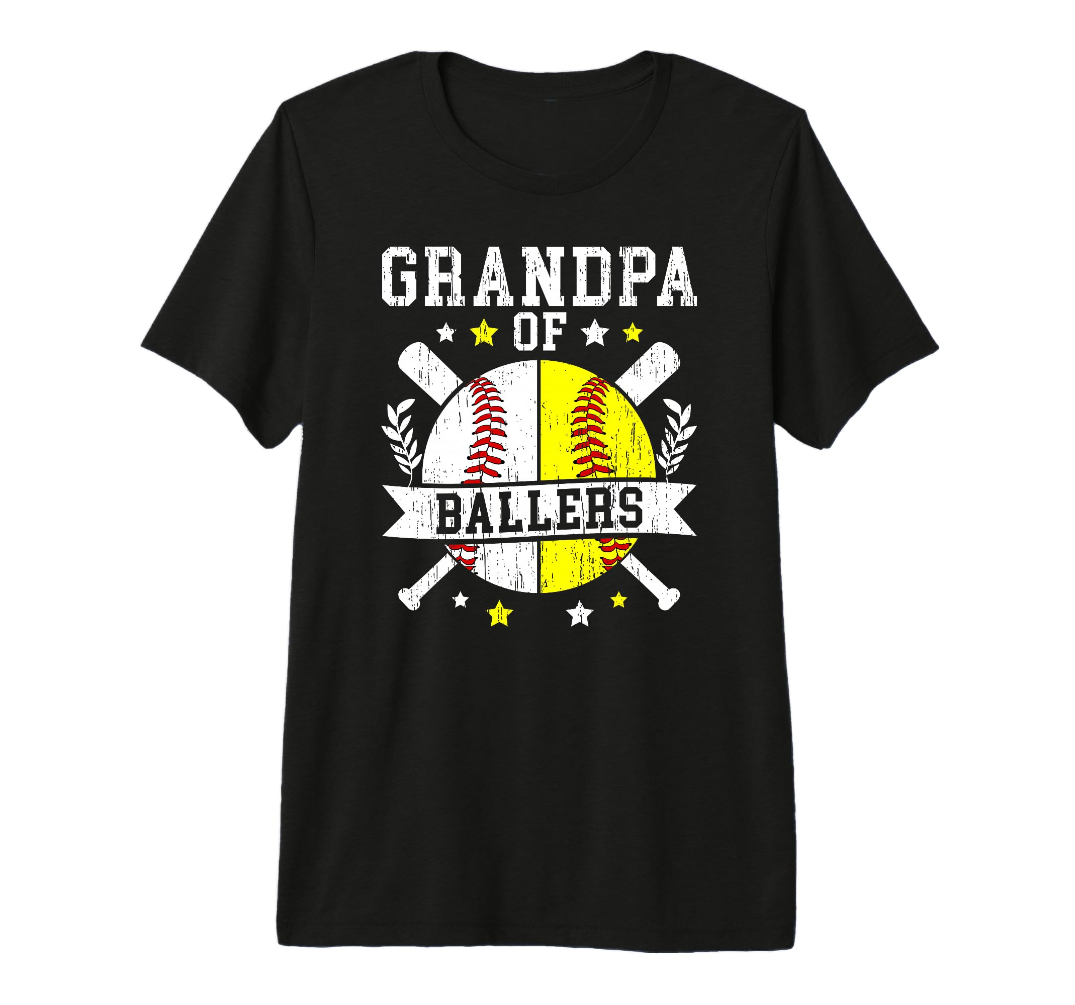 Mens Grandpa Ballers Softball Baseball T-Shirt - Custom Art Print Unisex - T-Shirt, Sweatshirt, Hoodie