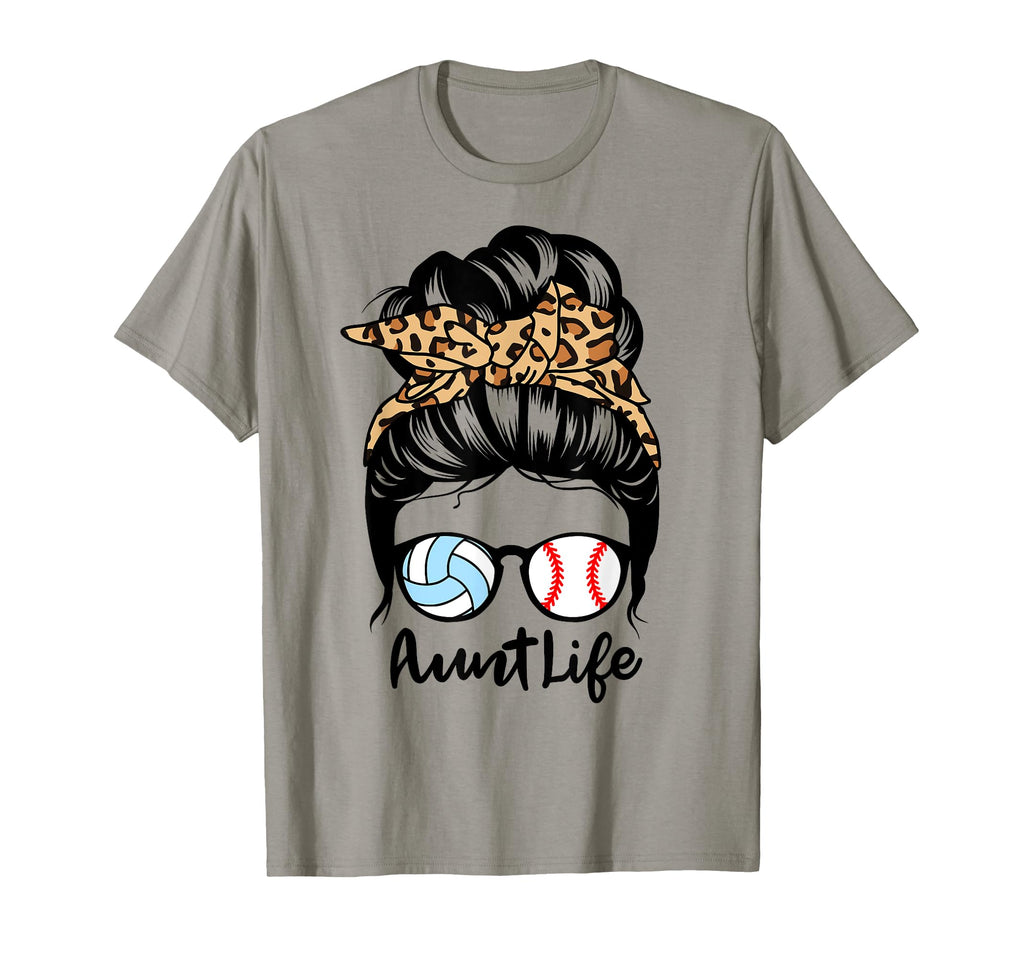 Aunt Life Messy Bun Hair Funny T-Shirt - Aesthetic Graphic for Adults - T-Shirt, Sweatshirt, Hoodie