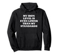 Iron Level Even Lower Than Standards Hoodie - Aesthetic Graphic for Adults - T-Shirt, Sweatshirt, Hoodie