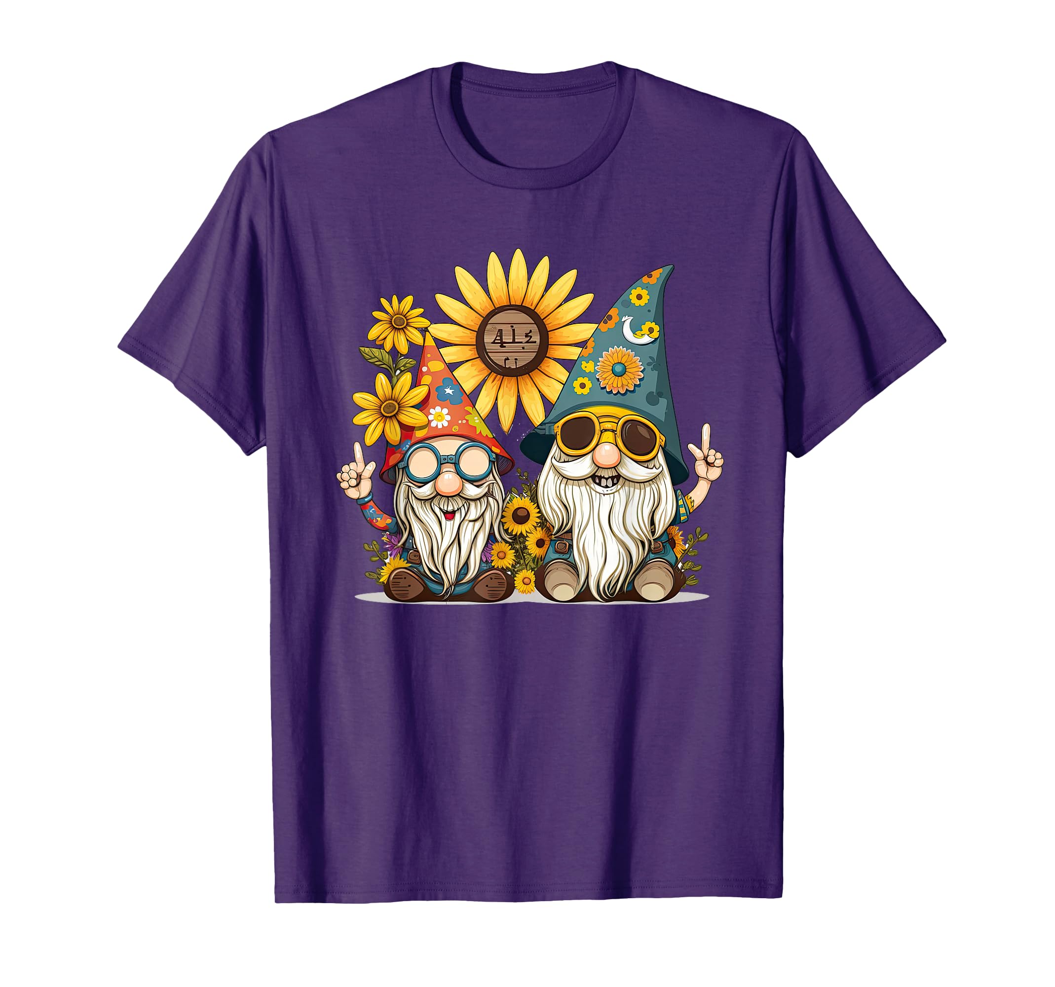 Gnome And Funny Gnome Hippie T-Shirt - Fun Novelty Design Men Women - T-Shirt, Sweatshirt, Hoodie
