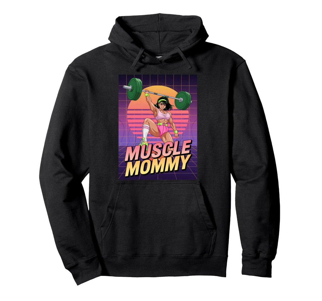 Anime Muscle Mommy Weightlifting Hoodie - Casual Everyday Wear Unisex - T-Shirt, Sweatshirt, Hoodie