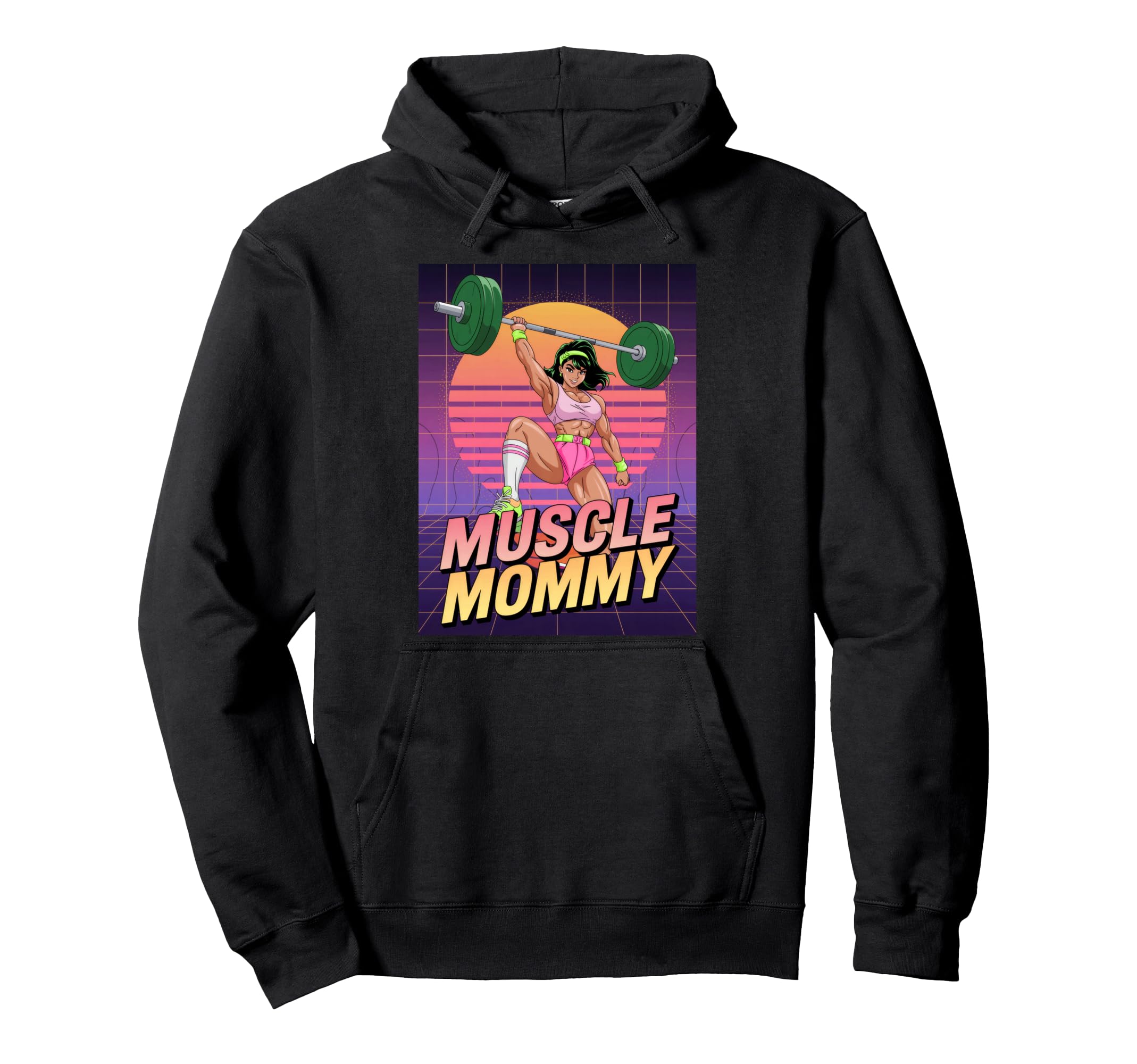 Anime Muscle Mommy Weightlifting Hoodie - Casual Everyday Wear Unisex - T-Shirt, Sweatshirt, Hoodie