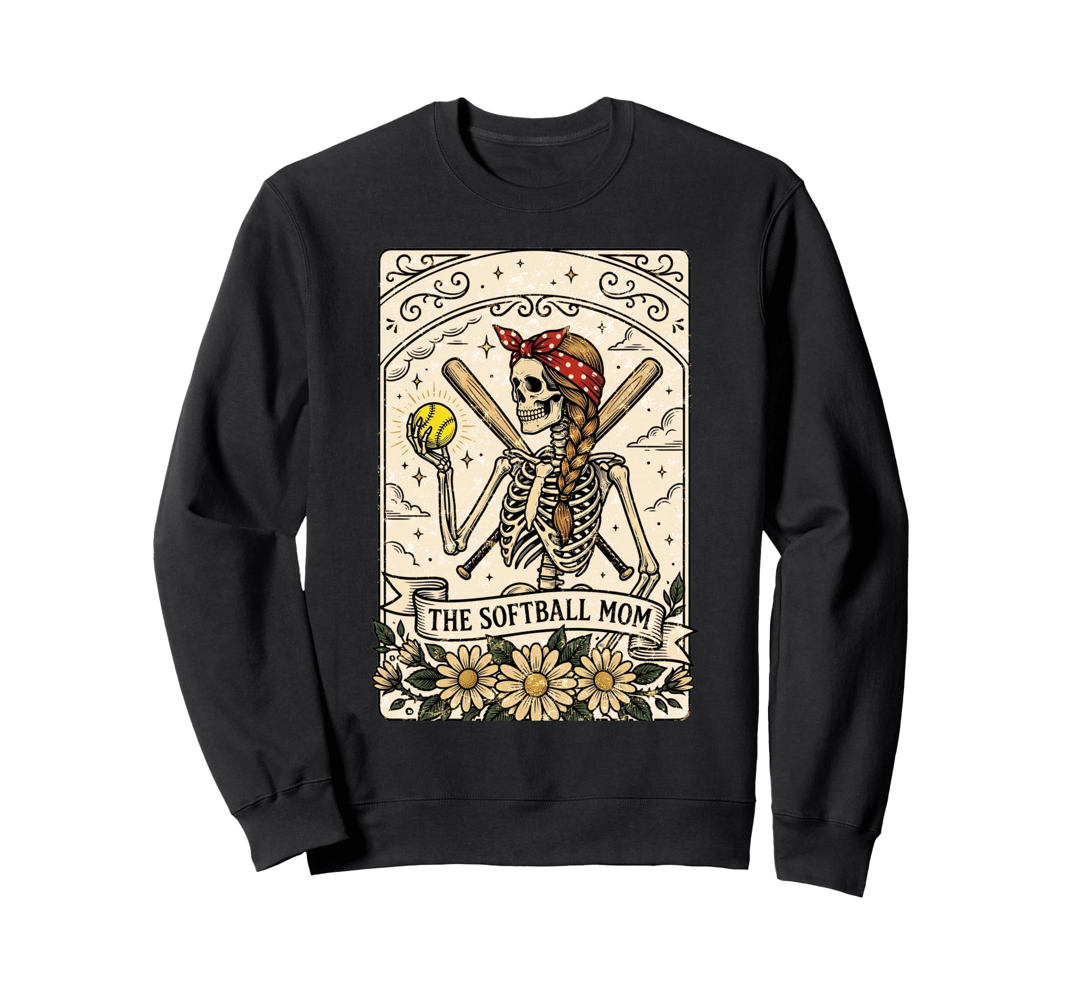 Softball Mom Funny Skeleton Sweatshirt - Fun Novelty Design for Adults - T-Shirt, Sweatshirt, Hoodie