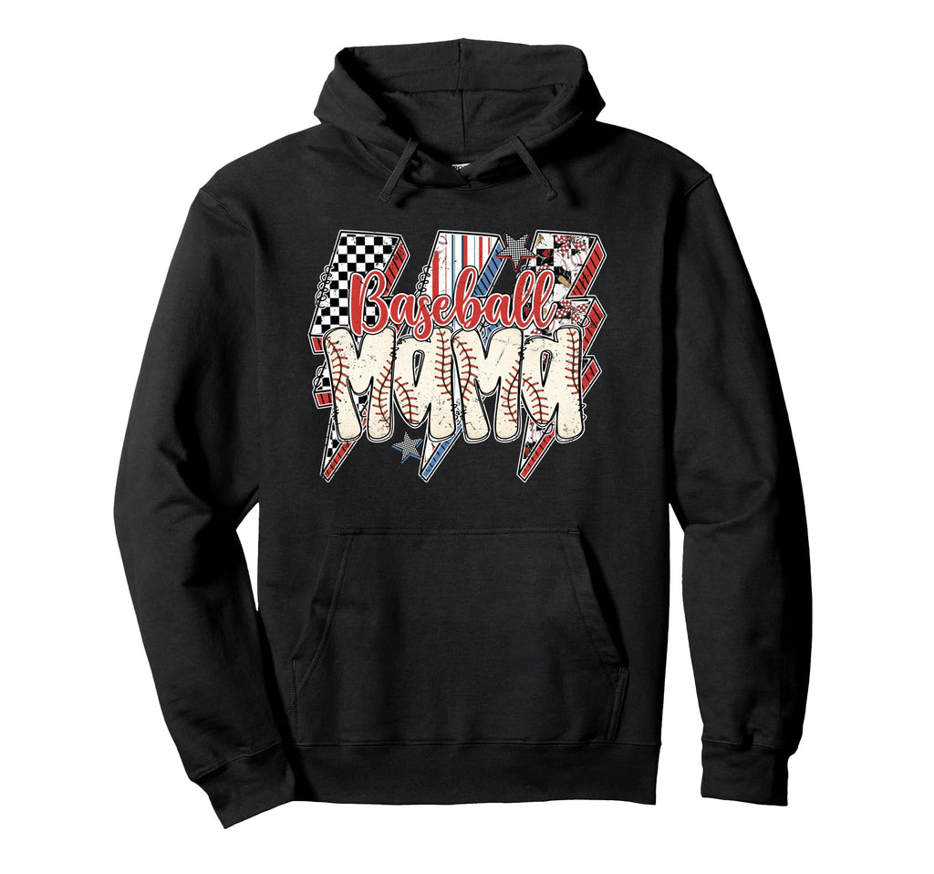Rerto Baseball Mama Bow Mothers Day Hoodie - Casual Everyday Wear Unisex - T-Shirt, Sweatshirt, Hoodie