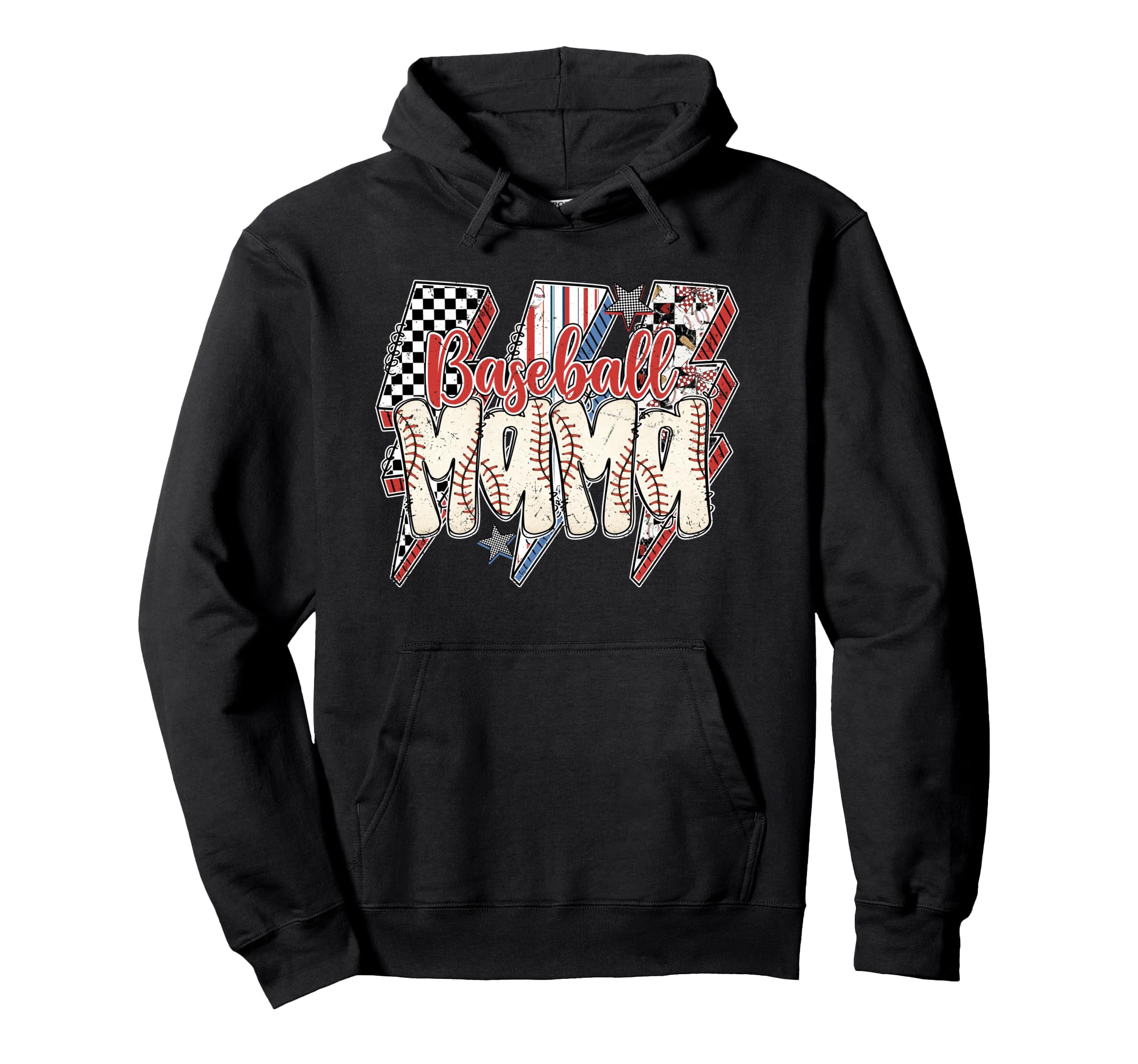 Rerto Baseball Mama Bow Mothers Day Hoodie - Casual Everyday Wear Unisex - T-Shirt, Sweatshirt, Hoodie