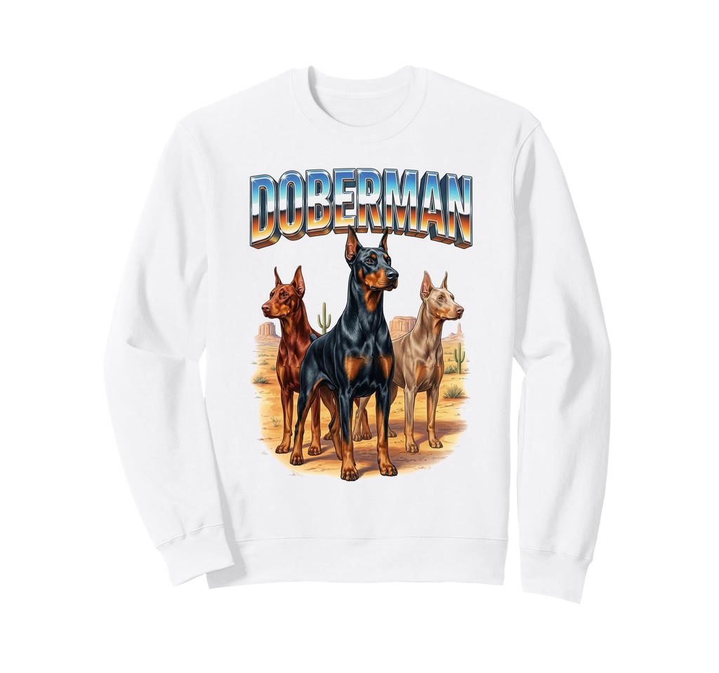 Doberman 90S Dog Lover 80S Sweatshirt - Minimalist Print Men Women - T-Shirt, Sweatshirt, Hoodie