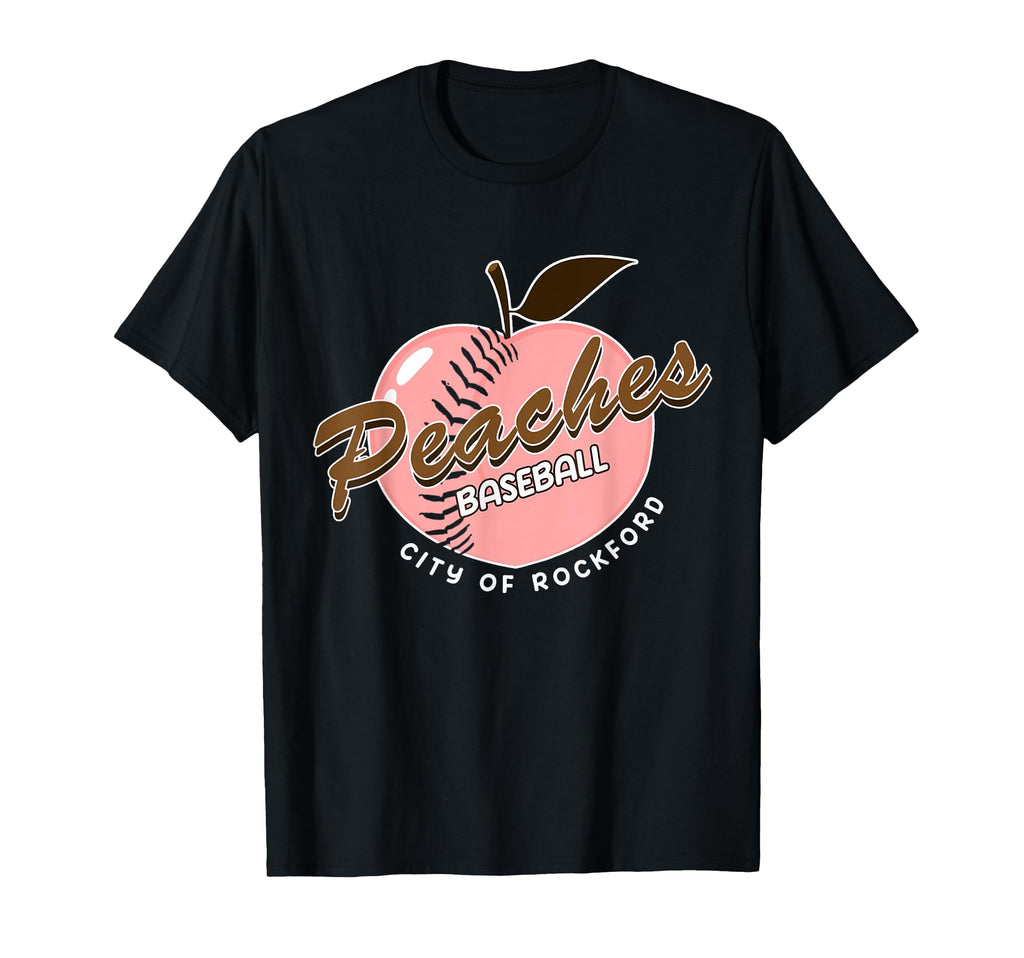 Rockford Peaches Baseball T-Shirt - Minimalist Print Men Women - T-Shirt, Sweatshirt, Hoodie