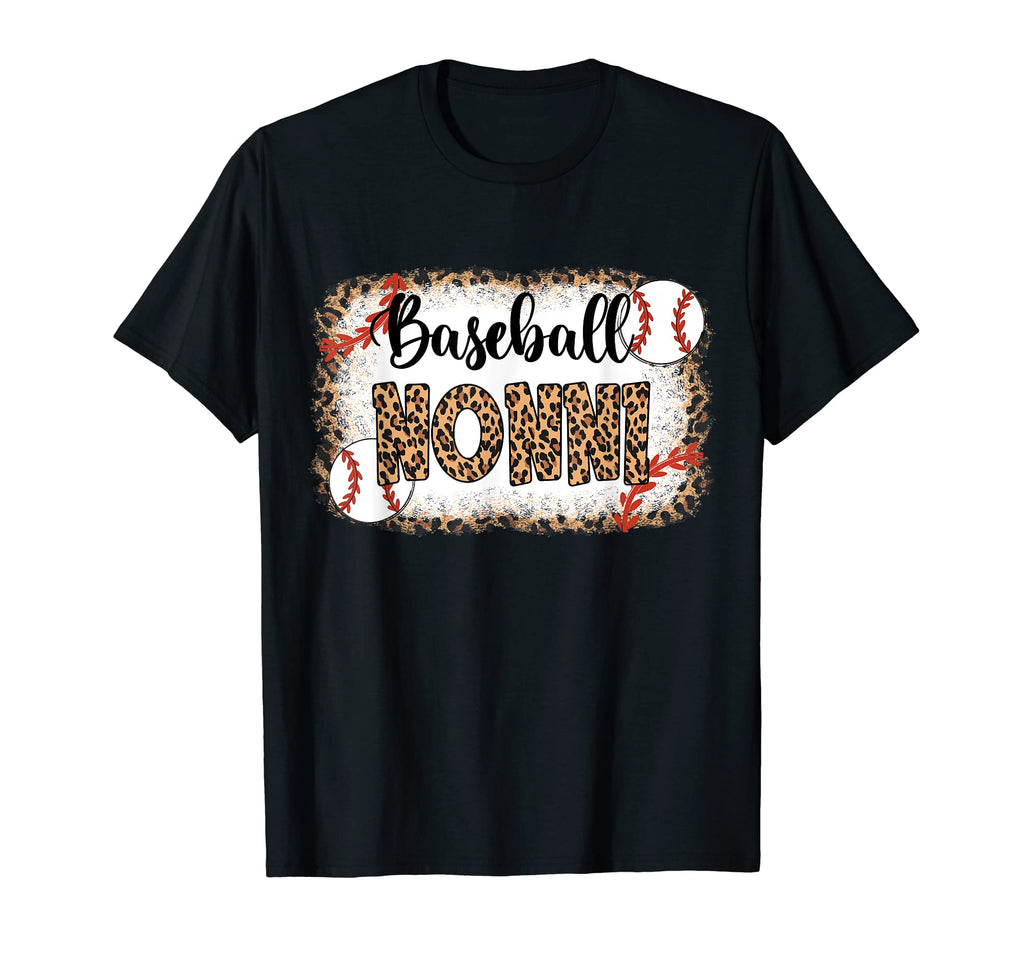 Baseball Nonni Leopard Baseball Mothers Day T-Shirt - Unique Graphic Unisex - T-Shirt, Sweatshirt, Hoodie