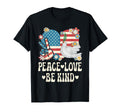 Peace Love Be Kind American Flag T-Shirt - Novelty Apparel for Adults - T-Shirt, Sweatshirt, Hoodie