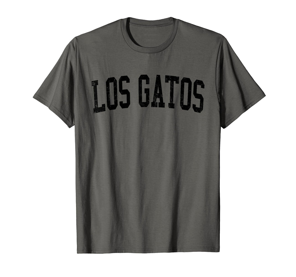 Los Gatos Ca Distressed Black Varsity T-Shirt - Streetwear Style Unisex - T-Shirt, Sweatshirt, Hoodie