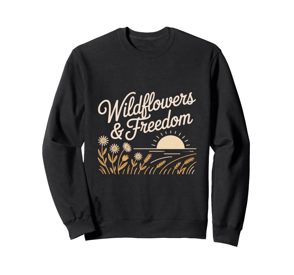 Wildflowers And Freedom Boho Sweatshirt - Fun Novelty Design for Adults - T-Shirt, Sweatshirt, Hoodie