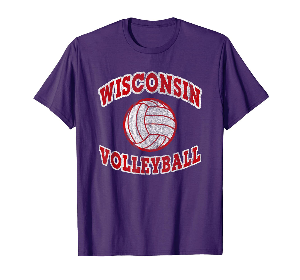 Wisconsin Volleyball Distressed T-Shirt - Novelty Apparel Men Women - T-Shirt, Sweatshirt, Hoodie