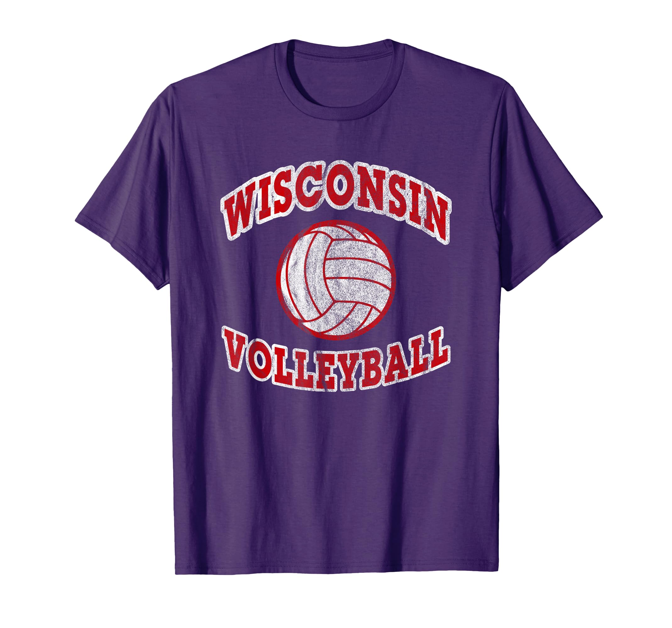 Wisconsin Volleyball Distressed T-Shirt - Novelty Apparel Men Women - T-Shirt, Sweatshirt, Hoodie