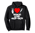 Peace Love Hip Hop Old School Rap Mic Hoodie - Graphic Print for Adults - T-Shirt, Sweatshirt, Hoodie