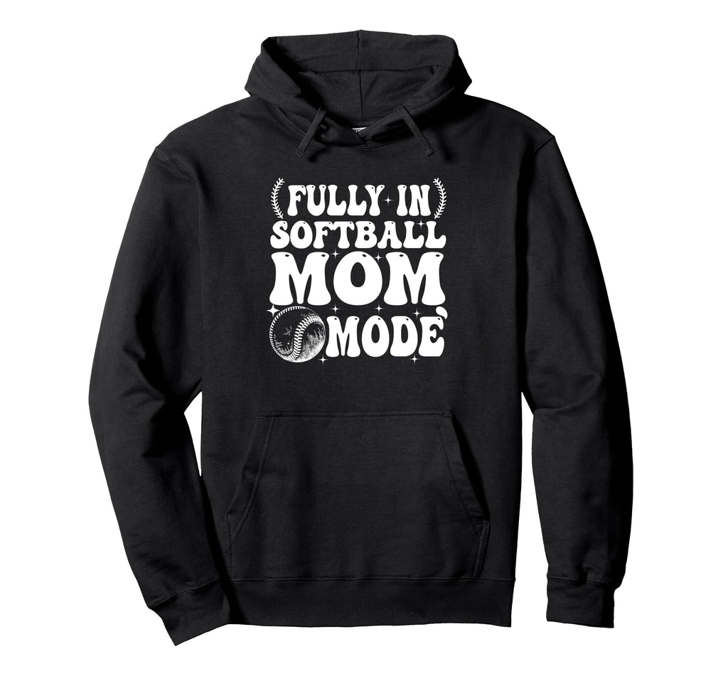 Softball Mom Mothers Day Baseball Hoodie - Fun Novelty Design for Adults - T-Shirt, Sweatshirt, Hoodie