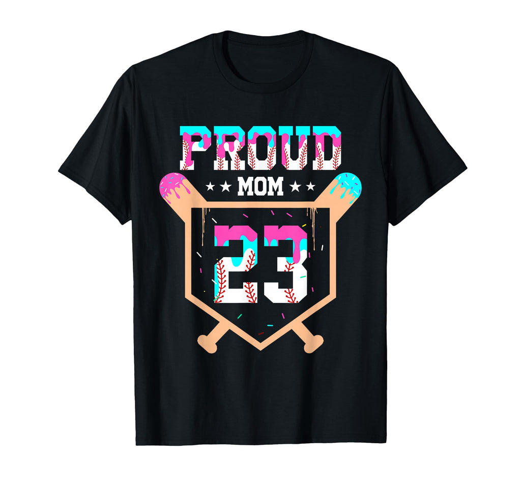 Proud Mom Baseball Player Number 23 T-Shirt - Custom Art Print Men Women - T-Shirt, Sweatshirt, Hoodie