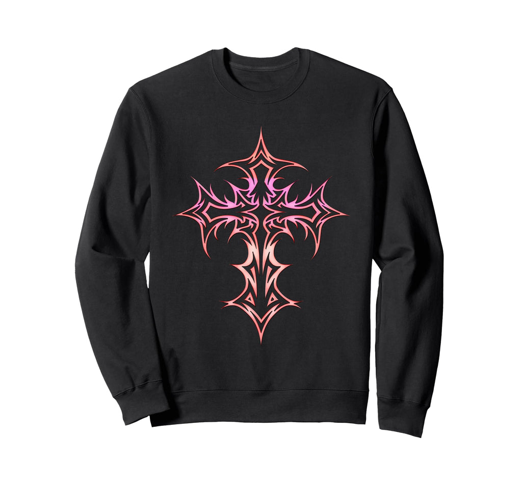 Gothic Cross Y2K Alt Aesthetic Sweatshirt - Novelty Apparel for Adults - T-Shirt, Sweatshirt, Hoodie