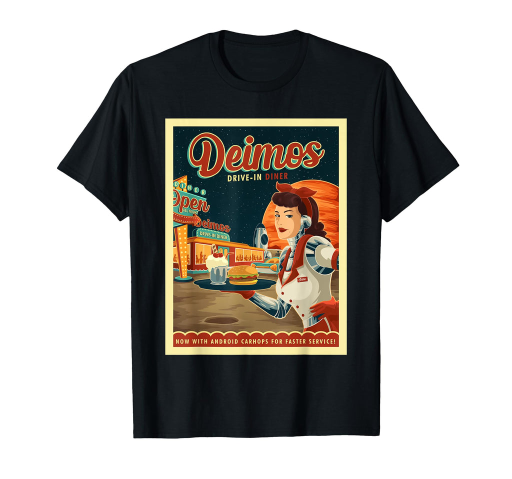 Space Tourism Mars Deimos Drive Diner T-Shirt - Streetwear Style Unisex - T-Shirt, Sweatshirt, Hoodie