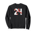 Baseball Player Jersey Number 24 Sweatshirt - Fun Novelty Design Men Women - T-Shirt, Sweatshirt, Hoodie