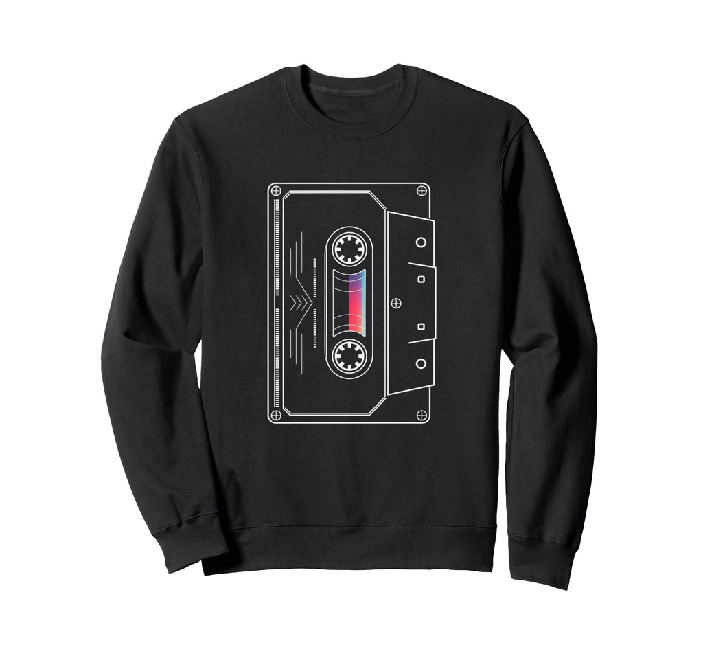 Cassette Tape Outline Music Lover Sweatshirt - Trendy Graphic for Adults - T-Shirt, Sweatshirt, Hoodie