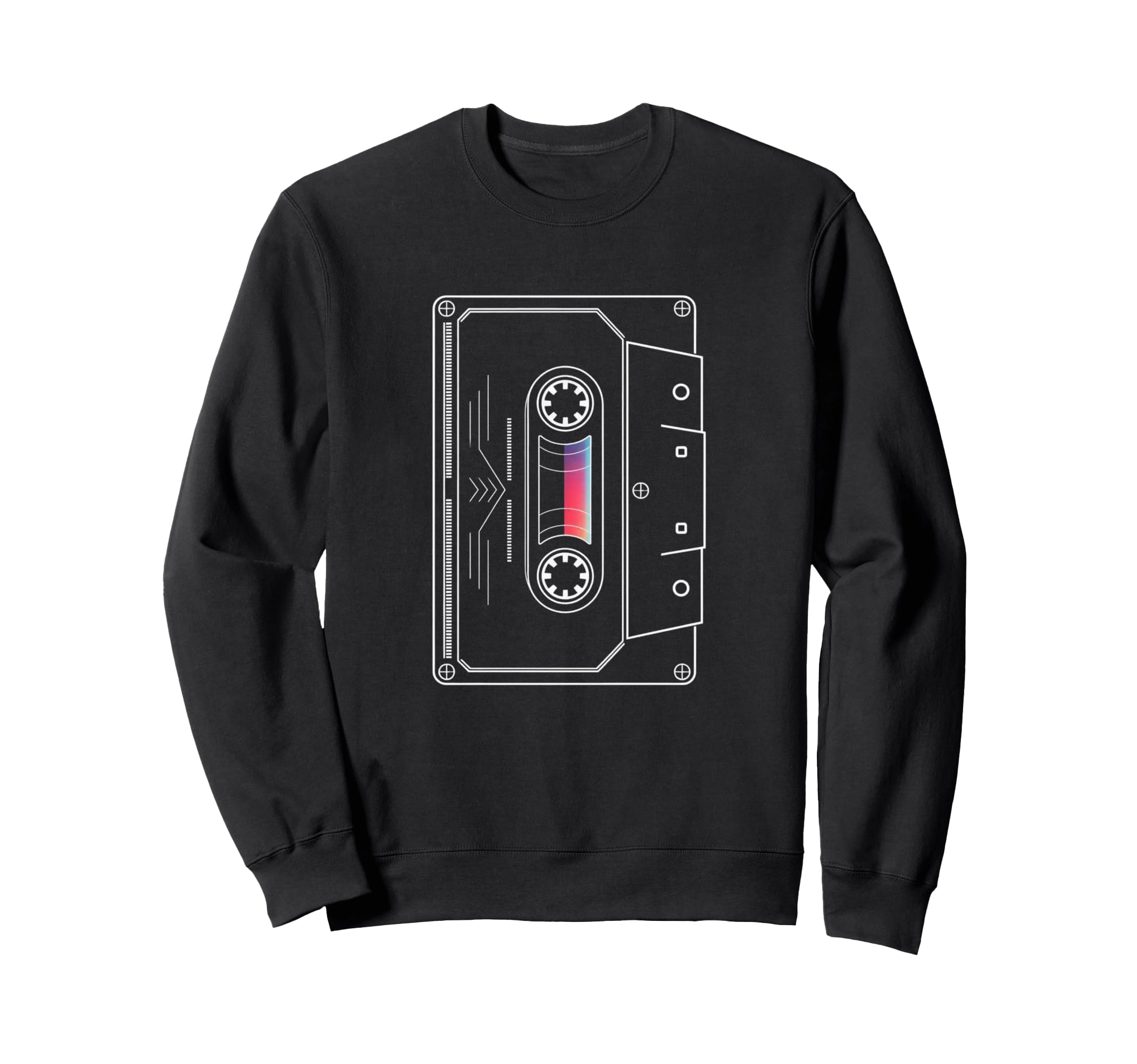 Cassette Tape Outline Music Lover Sweatshirt - Trendy Graphic for Adults - T-Shirt, Sweatshirt, Hoodie