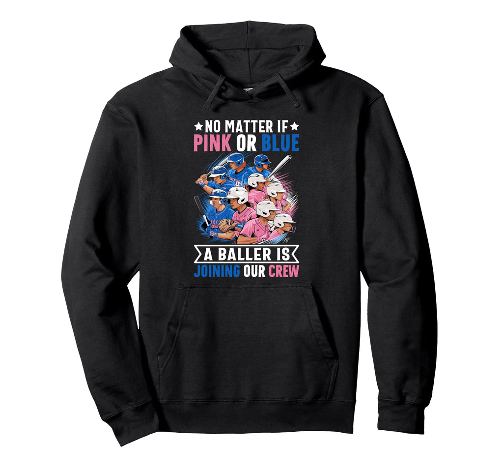 Gender Reveal Party Baseball Player Hoodie - Streetwear Style Men Women - T-Shirt, Sweatshirt, Hoodie