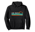 Long Beach California State Bear Sunset Hoodie - Novelty Apparel Unisex - T-Shirt, Sweatshirt, Hoodie
