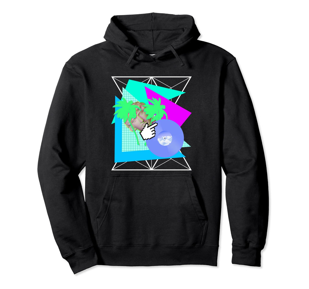 Vaporwave Aesthetic Art Vinyl Record Hoodie - Minimalist Print for Adults - T-Shirt, Sweatshirt, Hoodie