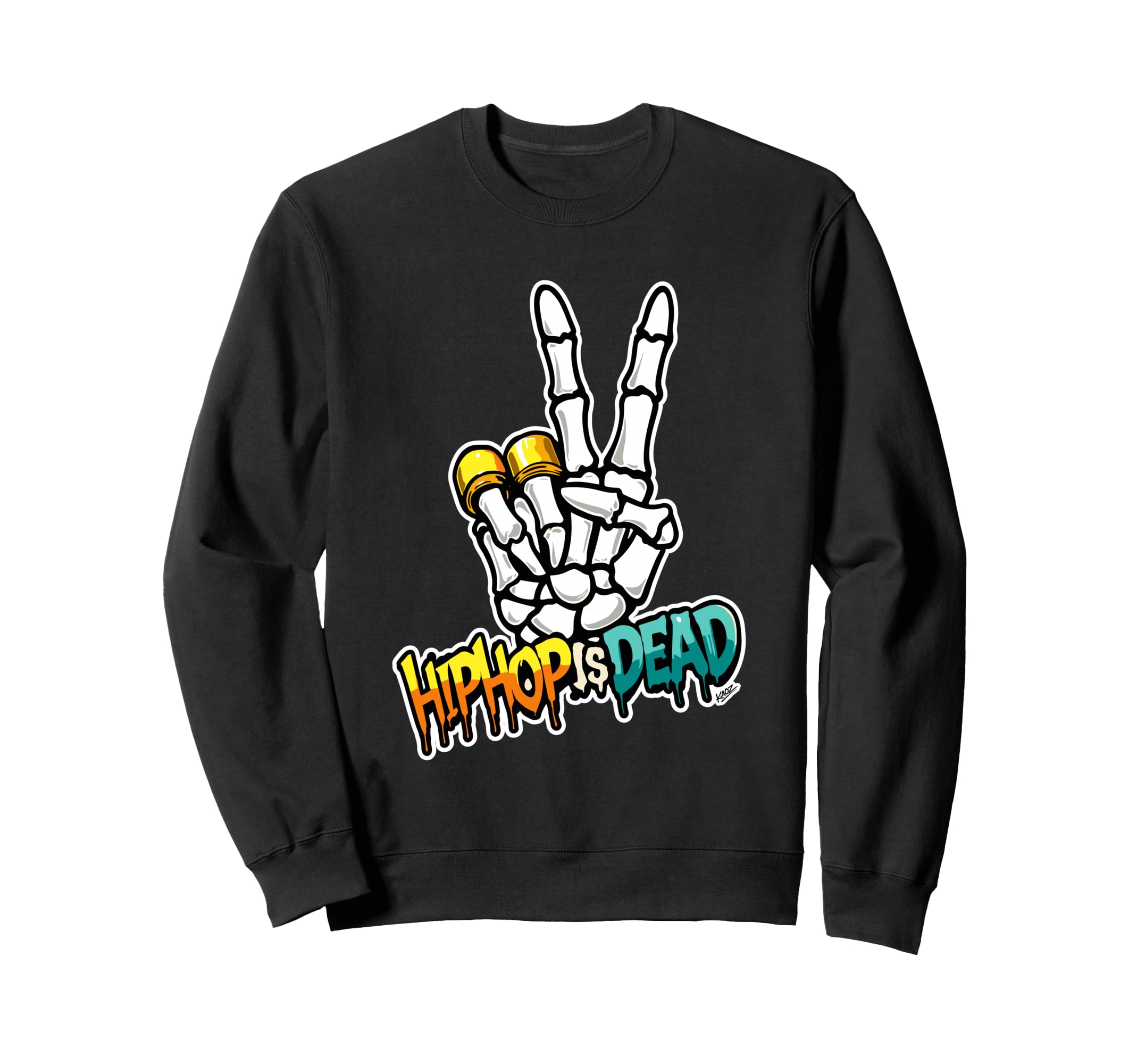 Hip Hop Skeleton Hand Street Art Sweatshirt - Aesthetic Graphic for Adults - T-Shirt, Sweatshirt, Hoodie
