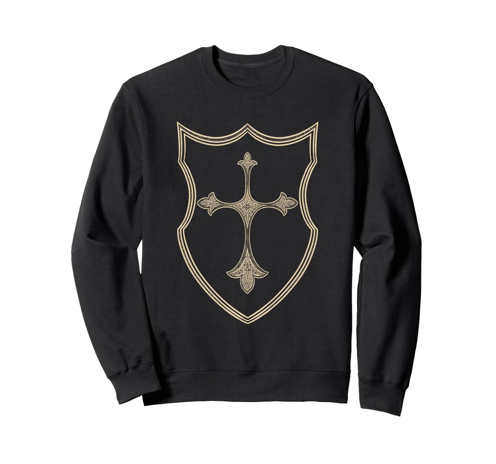 Cross Shield Eboy Egirl Y2K Trad Sweatshirt - Aesthetic Graphic for Adults - T-Shirt, Sweatshirt, Hoodie