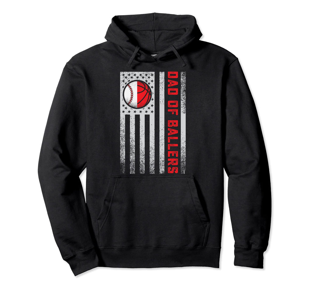 American Flag Dad Ballers Basketball Hoodie - Unique Graphic for Adults - T-Shirt, Sweatshirt, Hoodie