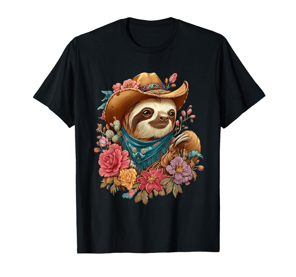 Country Cowboy Sloth Rodeo Cowgirl T-Shirt - Fun Novelty Design Unisex - T-Shirt, Sweatshirt, Hoodie