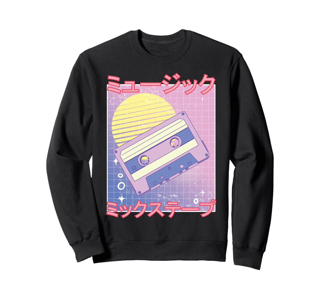 Mix Tape 80S Vaporwave Aesthetic Sweatshirt - Graphic Print for Adults - T-Shirt, Sweatshirt, Hoodie