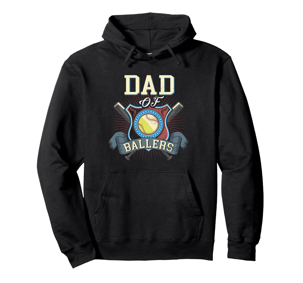 Dad Ballers Volleyball Baseball Dad Hoodie - Unique Graphic for Adults - T-Shirt, Sweatshirt, Hoodie