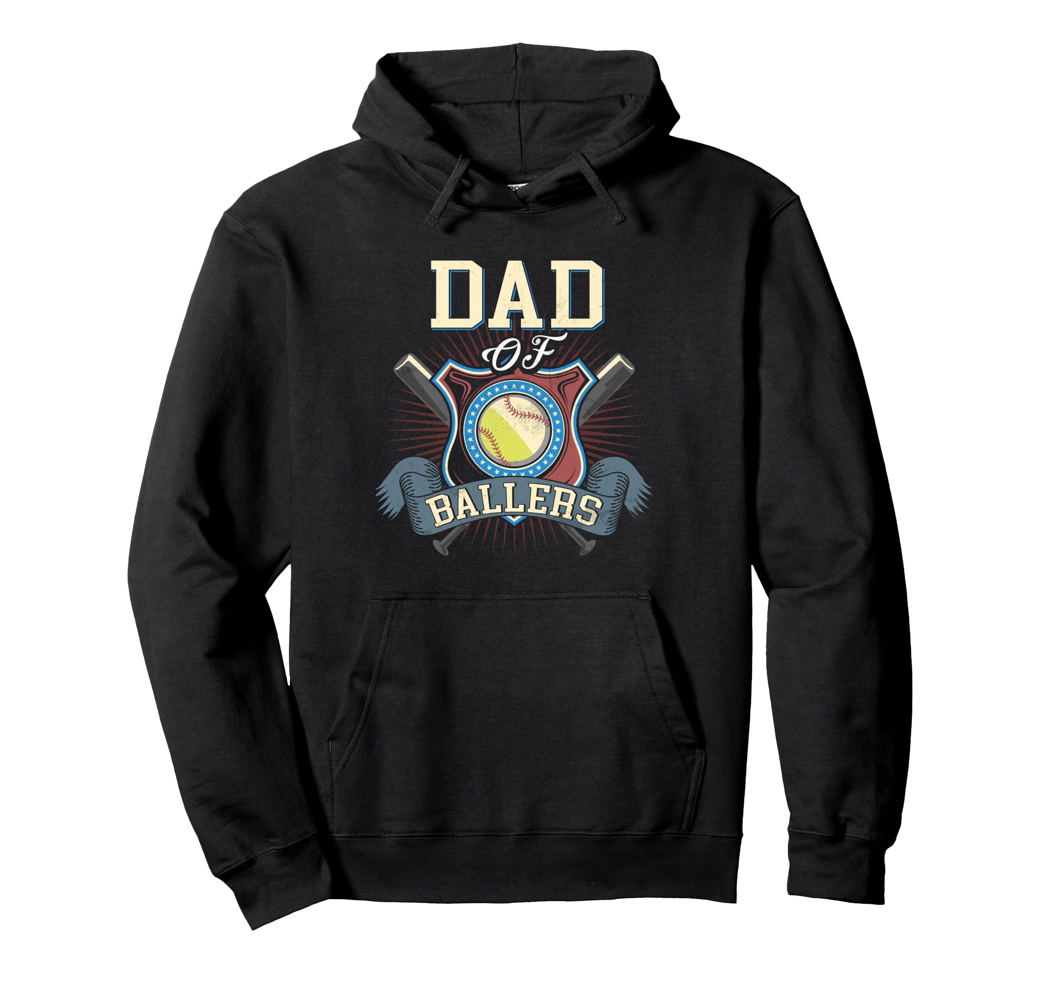 Dad Ballers Volleyball Baseball Dad Hoodie - Unique Graphic for Adults - T-Shirt, Sweatshirt, Hoodie